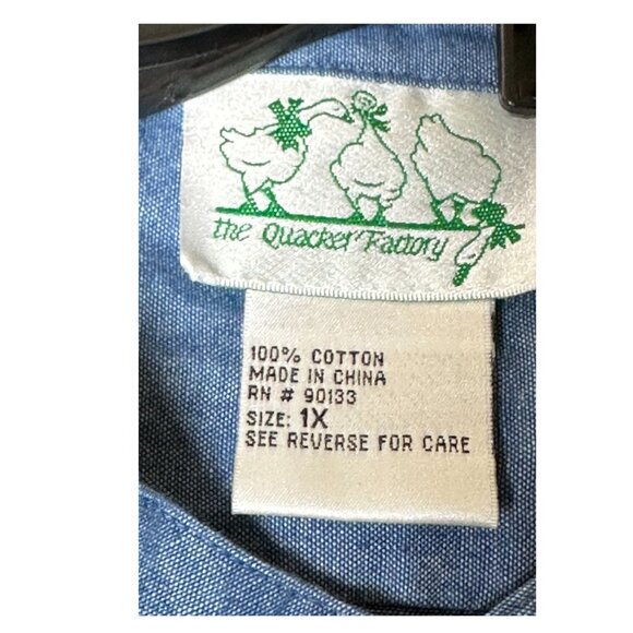 The Quacker Factory Angel Themed Cotton Button Up Shirt 1X Love Print Shacket - Picture 4 of 5